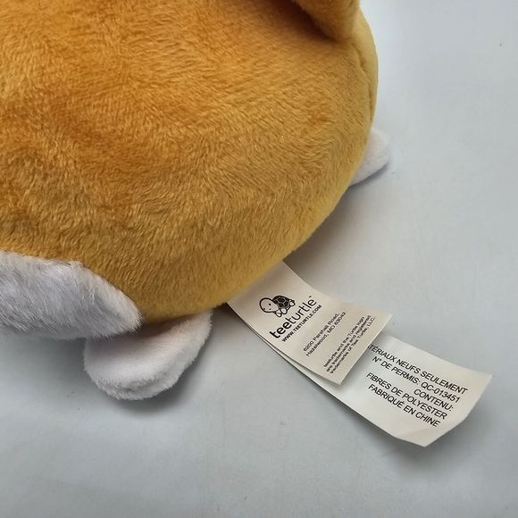 TeeTurtle Reversible Happy Sad Corgi Fox Orange Plush 4" - Picture 3 of 6